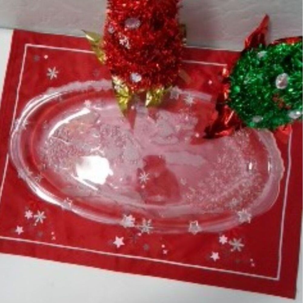 Mikasa Holiday Lights Sweet Dish15.5" Oval Clear and frosted crystal glass
